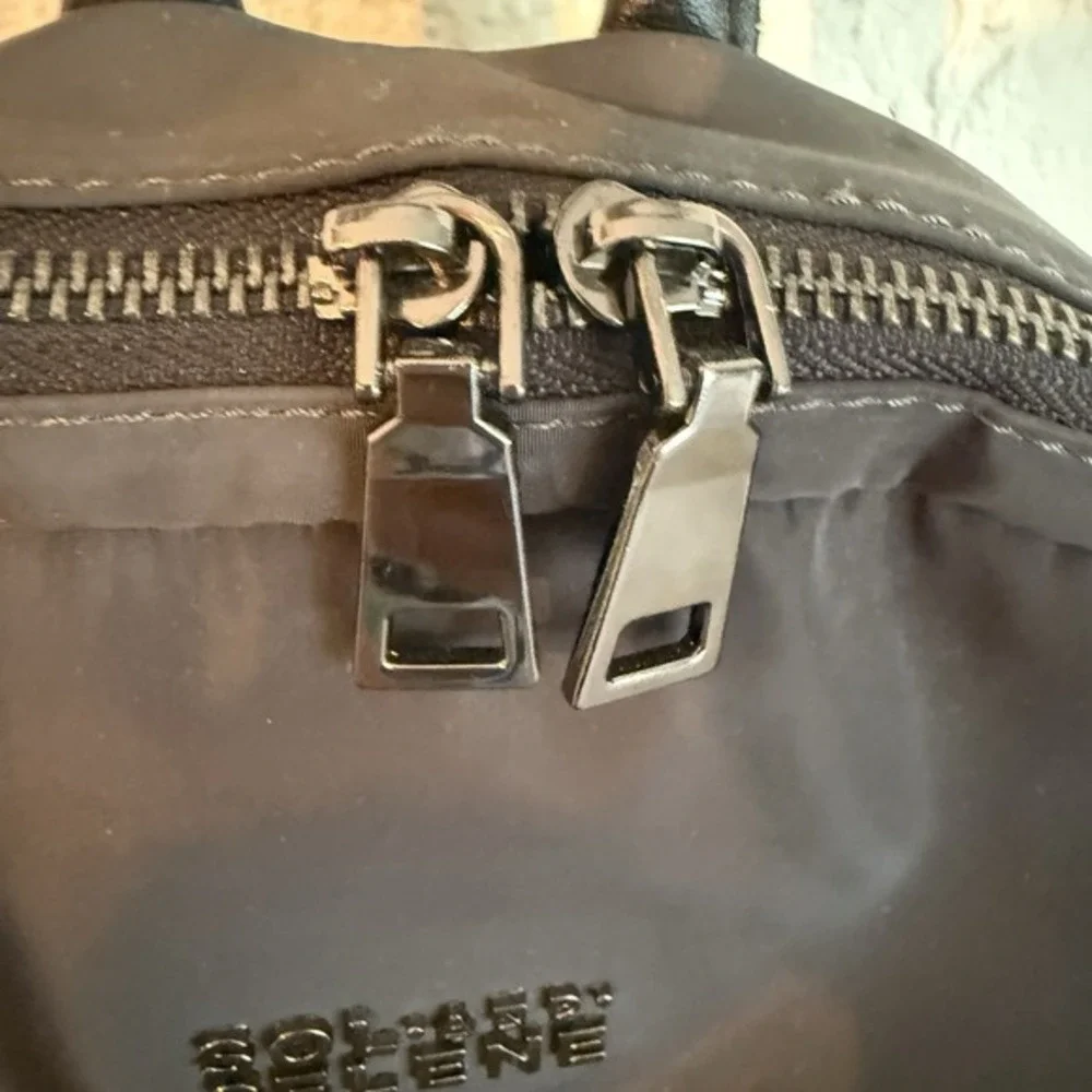 Sol And Selene Womens Black Zippered Backpack Handbag‎ Medium Pockets Excellent